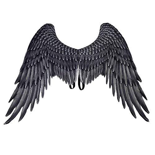 Alas de Hadas, Pluma de impresión 3D Extra Grande Alas de ángel de Hadas de Halloween para niños Alas de ángel Adultas Disfraces Pluma de Hadas para Accesorios de Fiesta (Negro, Adulto)
