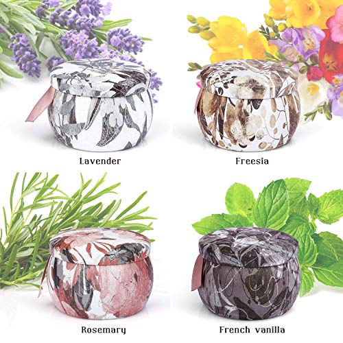Albrillo Velas Perfumadas Juego de 4 Piezas Vela Aromática Regalo de Velas de Aromaterapia Cera de Soja 100% Natural Vela de Viaje Adecuado para Yoga Baño Dormitorio (Vela artromática, 4pcs)