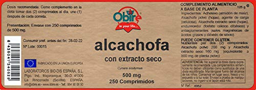 Alcachofa 500 mg (Ext. Seco) 250 comprimidos