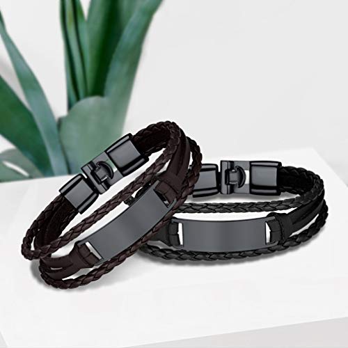 Aleación Zinc Metal Cierre Sogas Flexibles PU Cuero Carmelita Pulseras de Moda para Cumpleaños Uso Diario Hip Hop Rock