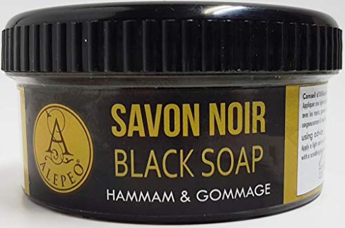 ALEPEO | Jabón de Alepo | Jabón negro para pelar la piel | 250ml | 100% Vegano, hecho a mano, sin aceite de palma, sin plástico