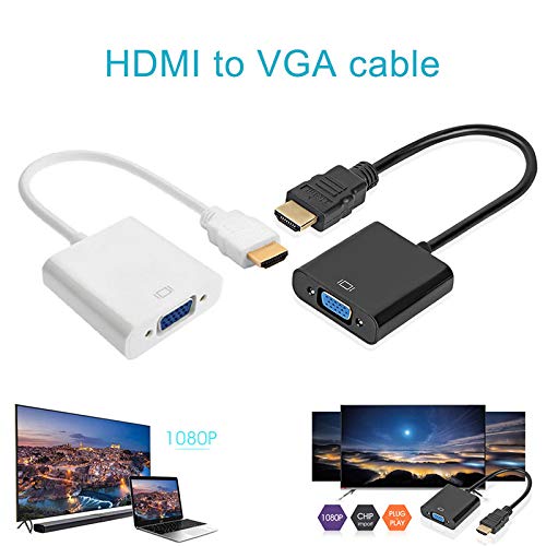 Alextry - Adaptador de HDMI a VGA - Convertidor macho a hembra 1080P para Tablet, PC portátil