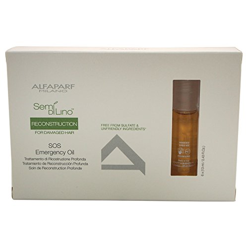 ALFAPARF MILANO SEMÍ DÍ LÍNO RECONSTRUCTION SOS EMERGENCY OIL FOR DAMAGED HAIR 6 X 13 ML