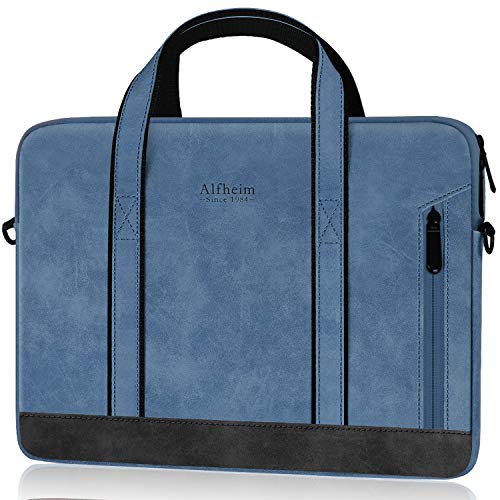 Alfheim Manga Maletín de Cuero Apto para Bolsos de Negocios portátiles de 15.6-16 lgadas para Hombre y Mujer Bolsos de Hombro de Viaje Delgados