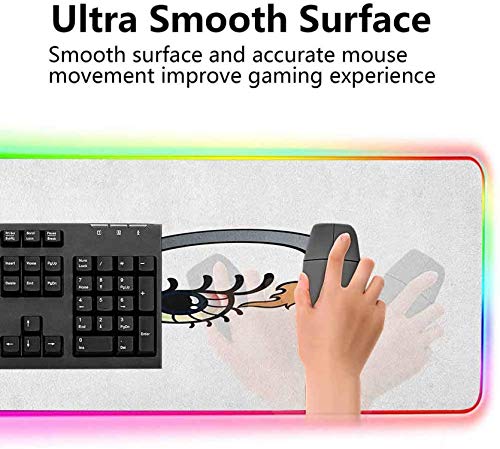 Alfombrilla de ratón para juegos, diseño artístico de maquillaje con color suave LED extendida, base de goma antideslizante para teclado de computadora resistente al agua 600x350x30mm