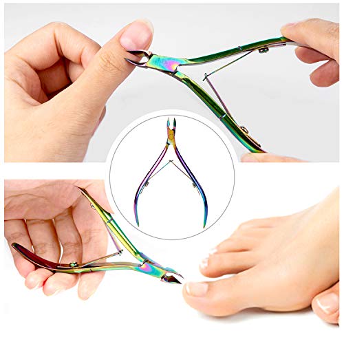 Alicate para Cutículas, ZWOOS Corta Cuticulas, Alicates Uñas, Empujador de Cuticulas, Corta Uñas, Cortauñas Pies, Quitacuticulas Uñas, Empujador de Cuticulas Profesional para la Piel Muerta
