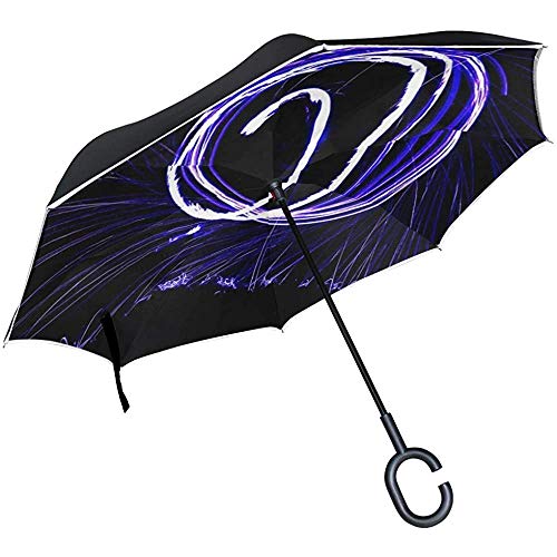 Alice Eva Paraguas invertido Exposición Larga Efecto Nocturno Photoshop Edición de Fotos Paraguas Paraguas Plegable inverso Paraguas Recto Grande