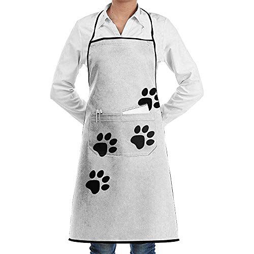 alice-shop Paw Prints Icon Flat Style Footprints Animales Delantal con Peto Ajustable para Mujeres Hombres Chef - Restaurante Delantal de Cocina para el hogar Babero
