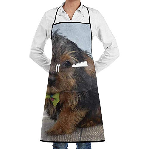 alice-shop Toy Yorkie Puppy Bib Delantales Delantal para restaurantes comerciales y cocinas caseras