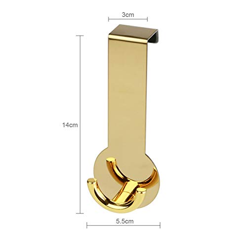 Alicer - Gancho de puerta trasera de acero inoxidable autoadhesivo, sin necesidad de taladrar, sello de cocina