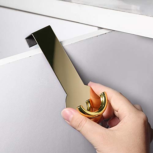 Alicer - Gancho de puerta trasera de acero inoxidable autoadhesivo, sin necesidad de taladrar, sello de cocina