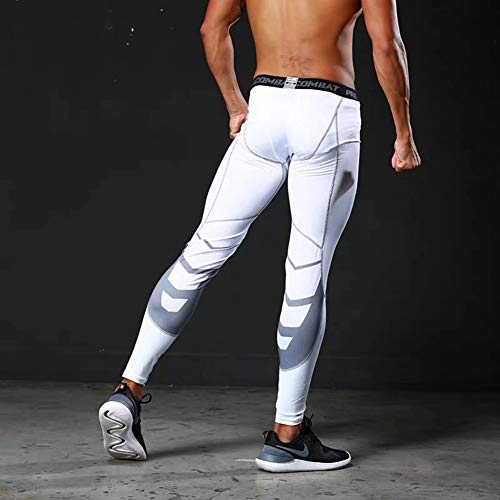 Alimagic Pantalones de compresión, Pantalones largos de correr, Mallas con de Compresión para Hombres para Running y Entrenamiento Tener efecto de compresión y función de secado rápido (Gris Malla XL)