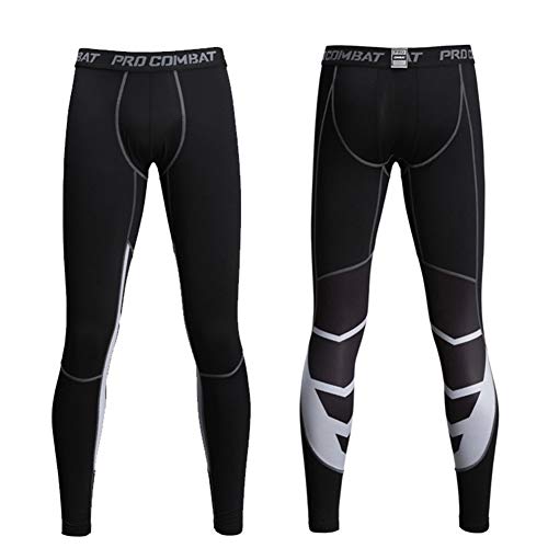 Alimagic Pantalones de compresión, Pantalones largos de correr, Mallas con de Compresión para Hombres para Running y Entrenamiento Tener efecto de compresión y función de secado rápido (Gris Malla XL)