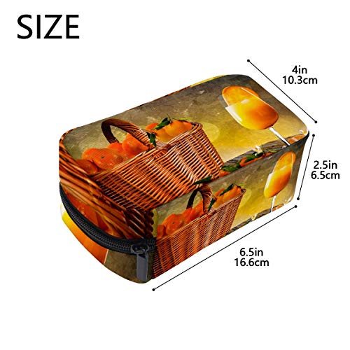 Alimentos cítricos naranja bolsa de cosméticos viaje bolsa de maquillaje para mujeres niña bolsa de cosméticos ligero almacenamiento personalizado neceser
