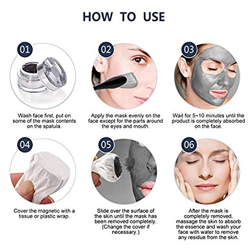 Aliver Magnétique Masque: mascarilla facial con fórmula para limpiar los poros y eliminar las impurezas de la piel; con hierro, revitalizante, magnética, antiedad, 50 ml