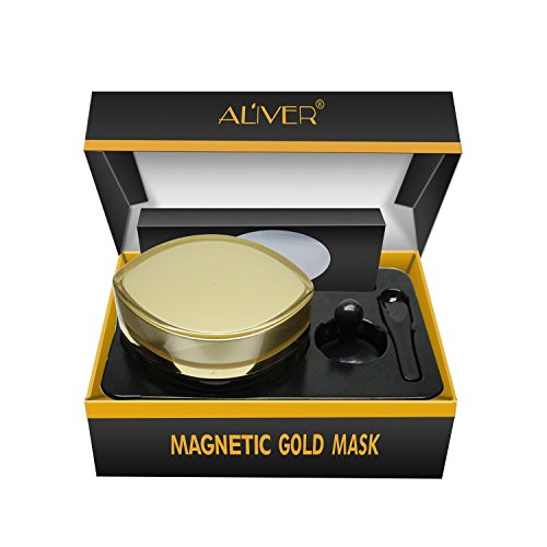 Aliver - Mascarilla magnética mineral de barro de mar, dorada, para una limpieza profunda de la piel, reducir poros, combatir el acné, puntos negros y piel grasa (50 ml)