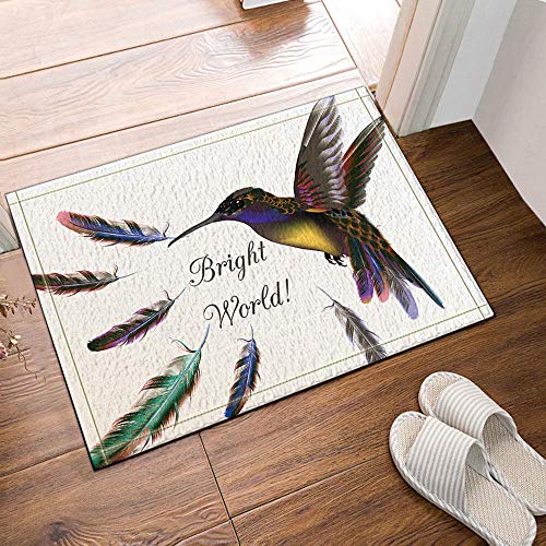 Aliyz Colibri et Monde lumineux Maison hôtel Chambre Porte Plancher Tapis Salle de Bains Chambre Cuisine Salon Tapis Enfant matériel antidérapant flanelle 40x60cm