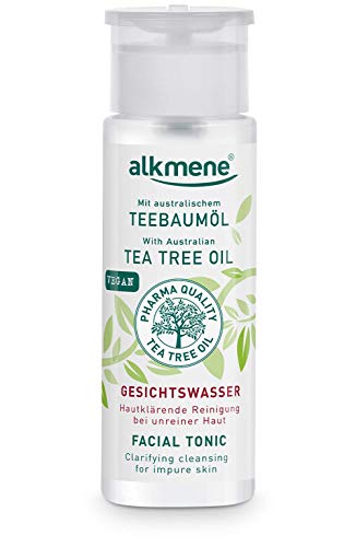 alkmene Aceite del árbol de té, tónico facial para la piel impura - Anti espinillas, manchas y rojeces - Limpieza facial vegana sin siliconas, parabenos y aceite mineral (1x 150 ml)