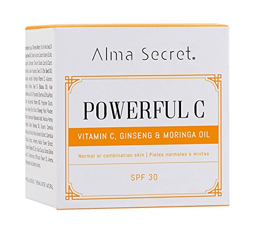 Alma Secret POWERFUL C Crema Iluminadora Antiedad con Vitamina C, Ginseng & Moringa. SPF 30-50 ml