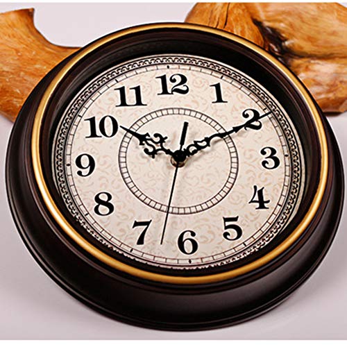Almabner - Reloj de pared silencioso y no hace tickets de cuarzo de 12 pulgadas, funciona con pilas, redondo, fácil de leer, números arábigos, reloj de pared para casa, oficina, aula, escuela