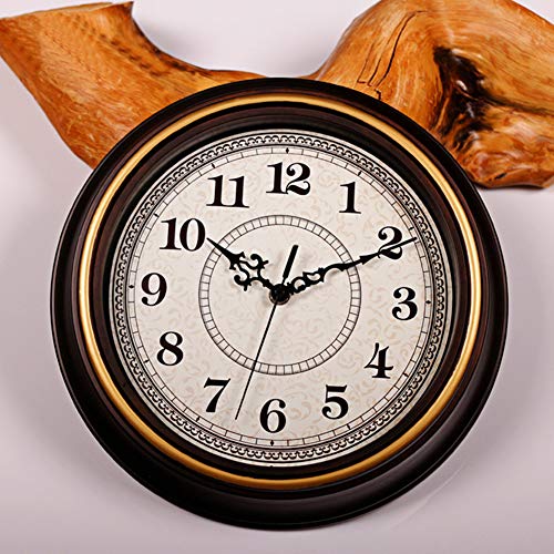 Almabner - Reloj de pared silencioso y no hace tickets de cuarzo de 12 pulgadas, funciona con pilas, redondo, fácil de leer, números arábigos, reloj de pared para casa, oficina, aula, escuela