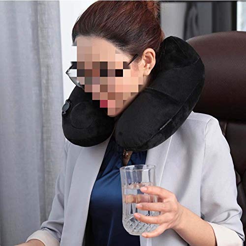 Almohada de viaje Almohada de viaje super suave inflable Almohada for cuello Soporte-compacto y ligero for dormir en el avión, coche, tren y bolsa de transporte suave y ergonómico Para viajar, TV, lee
