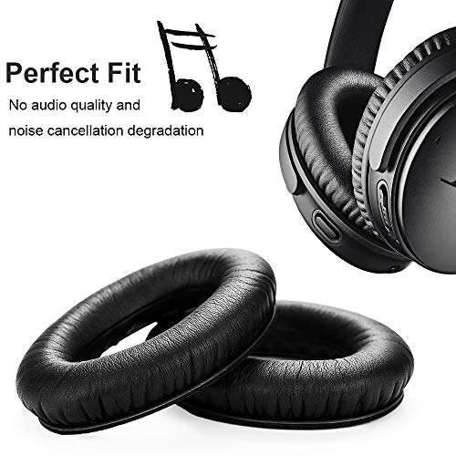 Almohadillas Auriculares,TesRank Reemplazo Almohadilla de Repuesto Cojínes Oído Espuma Almohadilla para Bose QuietComfort QC 2 15 25 35 AE2 AE2i AE2w SoundTrue SoundLink II Around-Ear Auricular-Negro