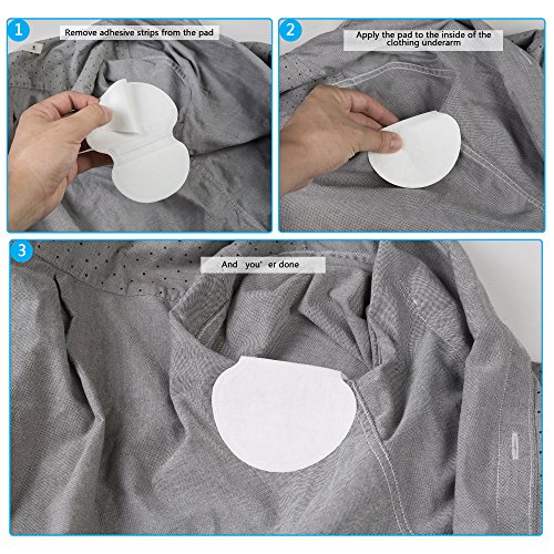 Almohadillas de sudoración para axilas, Hiperhidrosis de lucha de alta calidad para hombres y mujeres [80 unidades] cómodas,no visibles, extra adhesivas, protectores de vestido desechables/escondidas