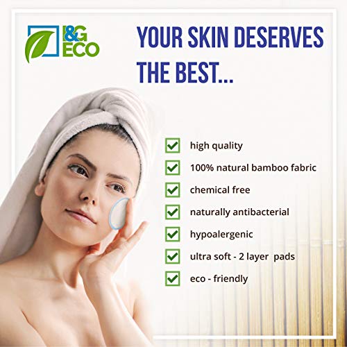 Almohadillas desmaquillantes reutilizables de bambú 16 Piezas + 2 bolsas de jabón de sisal + 1 bolsa de lavandería, ecológico