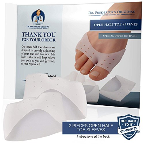 Almohadillas Metatarsales de Medio Dedo de Dr. Frederick's Original – Acolchonamiento de Juanetes y el Antepié – 2 Piezas - Previene Callos y Ampollas – Para Hombres y Mujeres