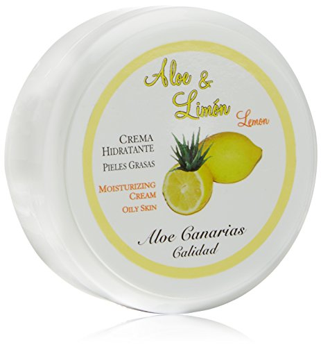 Aloe Canarias 200100 - Crema de aloe vera y limón, hidratante para pieles grasas, 150 ml