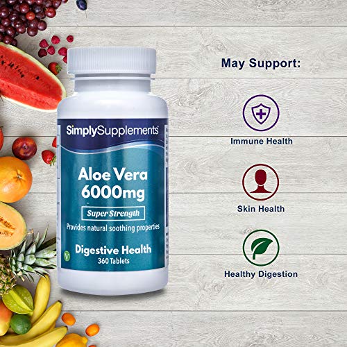 Aloe Vera 6000mg - ¡Bote para 6 meses! - Apto para veganos - 360 Comprimidos - SimplySupplements