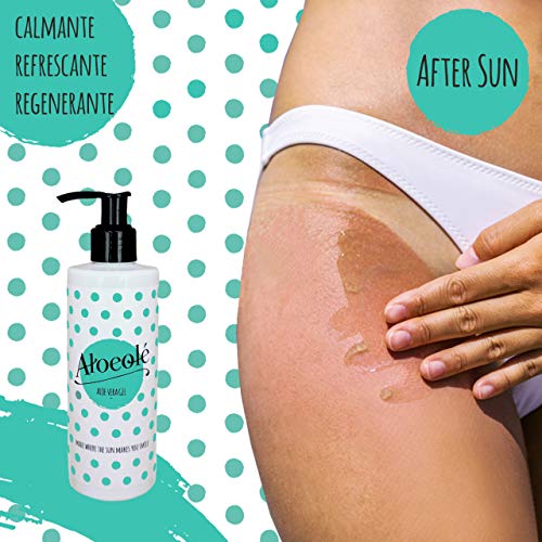 AloeOlé | Gel Aloe Vera 100% Puro y Ecológico 250 ml | Hidrata, regenera la piel y alivia las quemaduras | After Sun refrescante y calmante Post Depilación | Producido en España |