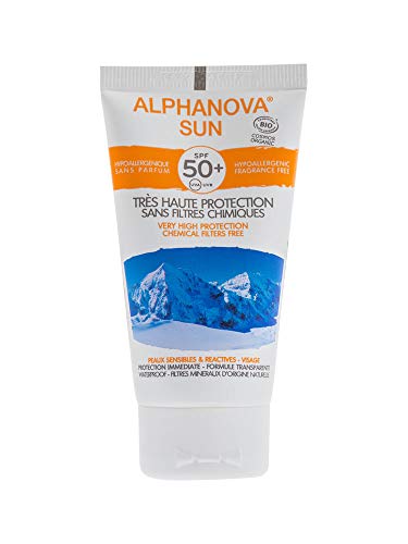 ALPHANOVA - CREMA SOLAR ORGÁNICA HIPROALÉRGENO FACIAL SPF 50+ 50ML.- ALPHANOVA SUN - SPF50+F