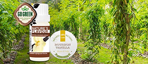 ALPHAPOWER FOOD Aroma alimentario - alimenticio, concentrado 1400%*, 1x10ml saborizante de alimentos Vainilla Bourbon, vegano, gotas aromatizantes y edulcorante sin azúcar, sabor líquido