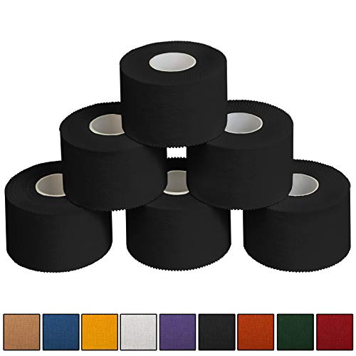 ALPIDEX 6 x Cinta Adhesiva Deportiva 3,8 cm x 10 m, Color:Negro