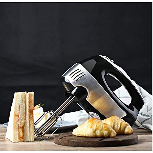 Alta resistencia batidor de mano huevo, mezcladores de Hogares de alta potencia eléctrica de mano for la cocina automática batidores configuración de 5 velocidades de acero inoxidable batidores-Negro