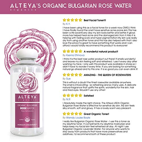 Alteya Organics - Agua Floral Natural de Rosa Búlgara (500 ml/17 oz) – USDA Certificacda Orgánica (Bio)