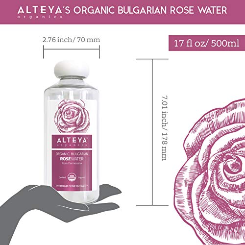 Alteya Organics - Agua Floral Natural de Rosa Búlgara (500 ml/17 oz) – USDA Certificacda Orgánica (Bio)