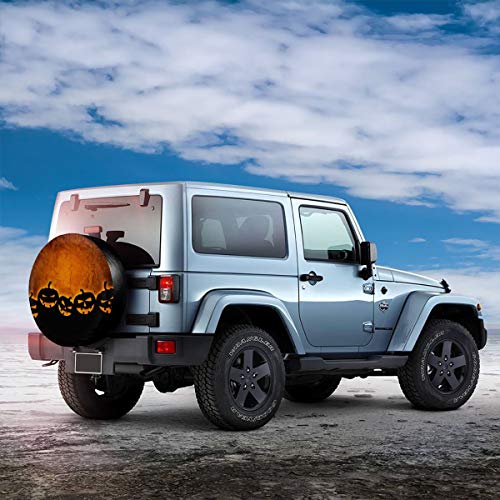 Alysai Cubierta de neumático de Repuesto Patern de Halloween, Cubiertas Protectoras de Ruedas Impermeables a Prueba de Polvo a Prueba de Polvo 14-17 Pulgadas 17 Pulgadas