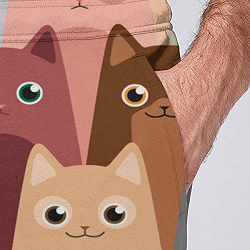 Alysai Gatos de Dibujos Animados Patern Hombres/Mujeres Pantalones de chándal Pantalones Divertidos Pantalones Deportivos con cordón S