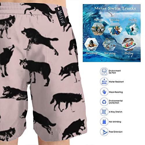 Alysai Wolves On Pale Rose Bañador para Hombre Summer Shorts de Secado rápido Shorts de baño con Bolsillos Laterales Forro de Malla XXL