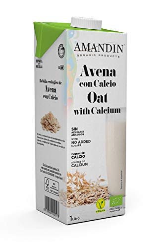 Amandin Bebida de Avena con Calcio - Paquete de 6 x 1000 ml - Total: 6000 ml