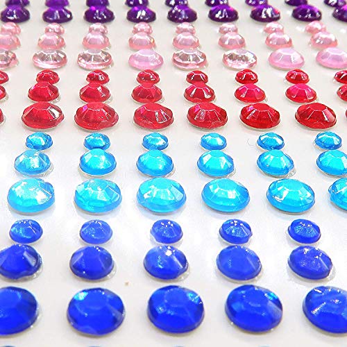 Amaoma Pegatinas Autoadhesivas de Diamantes de Imitación Gemas Pegatinas Uñas Decorativas Brillantes para la Cara Manualidades Material Artesania Color Piedras Cristal 3mm 4mm 5mm 900 Piezas