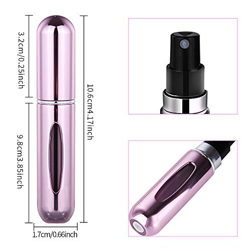 AMAYGA 5pcs 8 ml atomizador de perfume de botella vacío pulverizador del perfume de atomizadores recargable dosificador de perfume spray frasco para viaje viajes aéreos