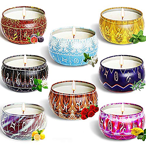 AMAYGA 8 Pack Regalo de Velas Perfumadas,Velas Aromaticas,Cera de Soja Natural,Aromaterapia Decoración para Relajación Fiesta Boda Baño Yoga Cumpleaños Navidad Día de San Valentín Regalos