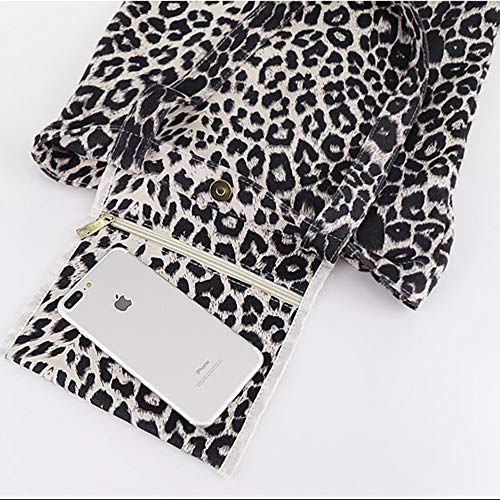 Amazon Black Sales Friday Cyber Sales Monday Sales & Deals Week 2018- Bolsa de Hombro para Mujer, diseño de Leopardo, Color Negro Beige Apricot-C L