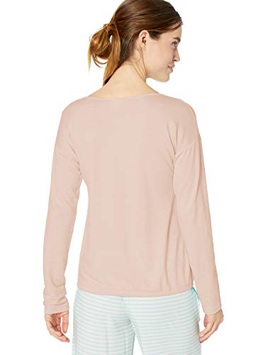 Amazon Essentials – Camiseta ligera de manga larga de tejido de rizo con lazo ajustable en la cintura para mujer, Rosado claro, US M (EU M - L)