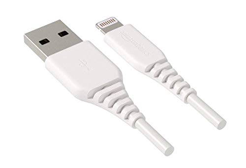 AmazonBasics – Cable de USB A a Lightning, con certificación MFi de Apple - Blanco, 0,9 m