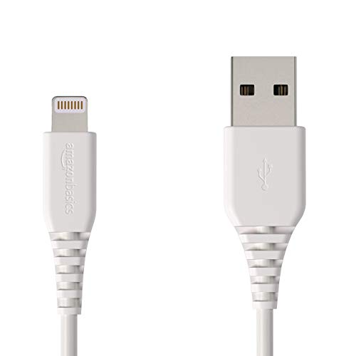 AmazonBasics – Cable de USB A a Lightning, con certificación MFi de Apple - Blanco, 0,9 m